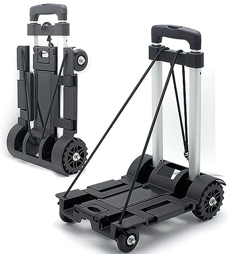 Faltbarer Einkaufswagen mit Rädern – Faltbarer Trolley für Umzug, Reisen, Einkaufen – Tragbarer Sackkarren Gepäckwagen mit Tasche