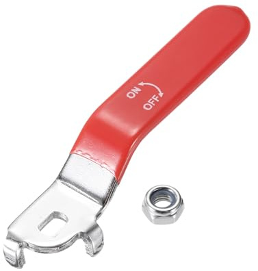 PATIKIL Poignée de levier pour vanne à boisseau sphérique, 1 pièce Poignée de vanne en métal Longueur totale 94 mm avec taille de trou 8x5x3 mm pour remplacement de robinet extérieur rouge