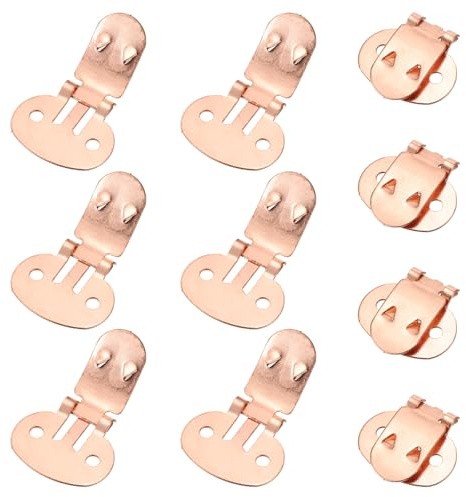 PATIKIL Clips pour chaussures vierges plates de 19 mm x 31 mm, 10 pièces, fournitures pour chaussures, ornements pour chaussures pour projets de décoration d'artisanat DIY en cuivre