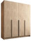 Mirjan24 Kleiderschrank mit Einlegeböden und Kleiderstange Salkor I, Vielseitiger Drehtürenschrank, Elegantes Kleiderschrank 4-türig (Eiche Cremona + Schwarz)