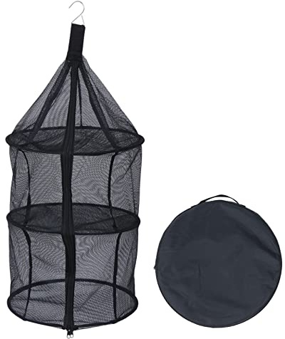 Dreilagiges Faltbares Trockennetz aus Nylon, Schwarz für Camping und Garten | Belüftet zum Trocknen von Kleidung und Pflanzen, Schützt vor Wind und Vögeln, Hängeformat