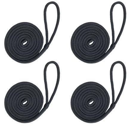 Mesle Cordage de Pare-Battage avec Boucle, Ligne pour Défense de Bateau avec Oeil, Corde Bouée Pare Battage, Ligne d'amarrage