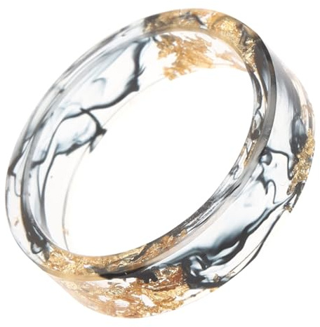 Holibanna Harzring Für Frauen Transparenter Chunky Ring Mit Goldfolie Stapelring Kreativer Fingerring Moderner Ringschmuck Für Alltag Party Und Stilvolle Outfits