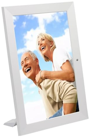 Fangxuee 8In HD IPS Digital Photo Frame, Electronic Album with Full Functions, Music and Movie Playback, UK Plug