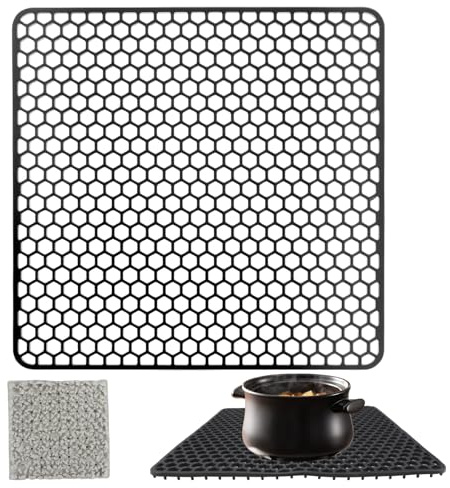 Silikon Spülbeckenmatte 30.5x30.5cm, Hitzebeständig Spülbeckenschutz | Rutschfest Lebensmittelechtes Silikon Spülbeckeneinlage, Abtropfmatte, Sink Mat Zum Abstellen Und Trocken Von Besteck