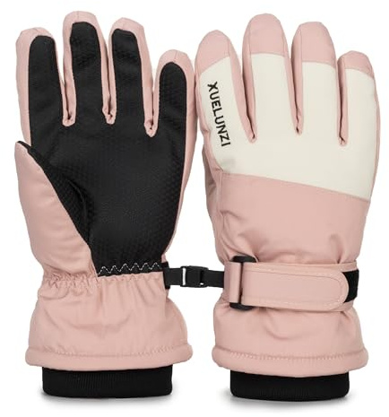 XuoAz Kids Winter Ski Snow Gloves - Warm Waterproof Snowboard Gloves Mittens for Boys Girls (for 5-10 Years)