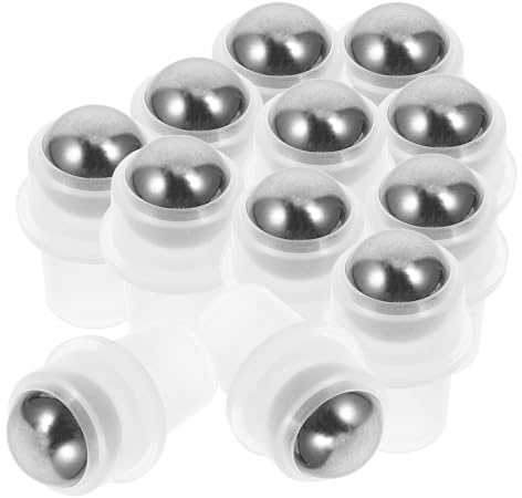 CANIGHT Stainless Steel Roller Ball Dispenser Tops 20Pcs Leakproof Snap Fit for Essential Oil Roller Bottles for Refillable Perfume and Aromatherapy Use