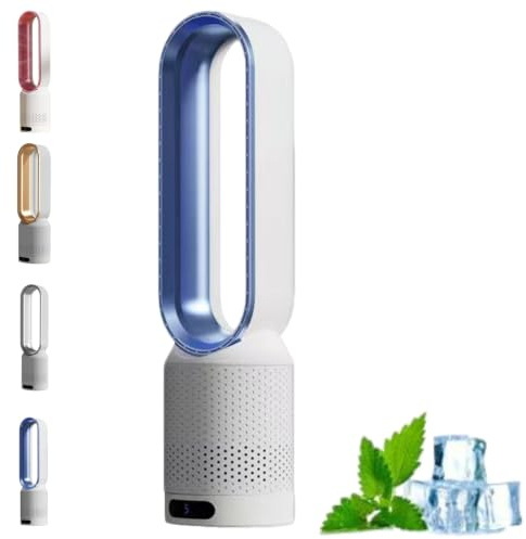 Seladi AirPure V3 | 3-in-1-Luftkühler, UV-Reiniger und Ionisator 620L/S, 90° oszillierender Turmventilator inkl. Fernbedienung (Blau)
