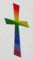 Verziermaterial Wachsmotiv Kreuz, regenbogen 11 x 5 cm - Wachskreuze für Kerzen - 9692 - Zum Kerzen gestalten und basteln.