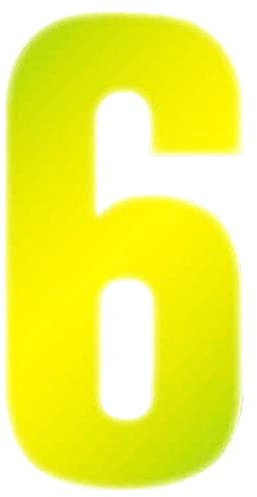 Merriway BH05620 (2 Pcs) Yellow High Visibility Reflective Plastic Stick-On Wheelie Bin Post Box Crate Dust Bin Number 150 mm (6 Inch) Number 6 - Pack of 2 Pieces