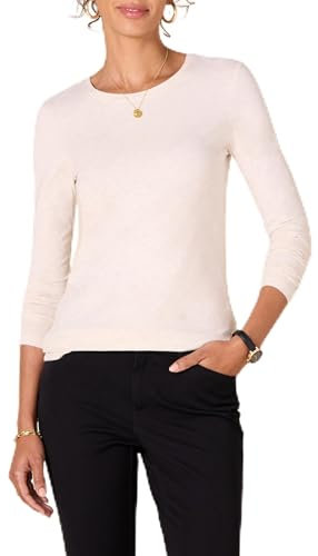 Amazon Essentials Women's Regular-Fit Long-Sleeve Crewneck T-Shirt (Available in Plus Size), Oatmeal Heather, S