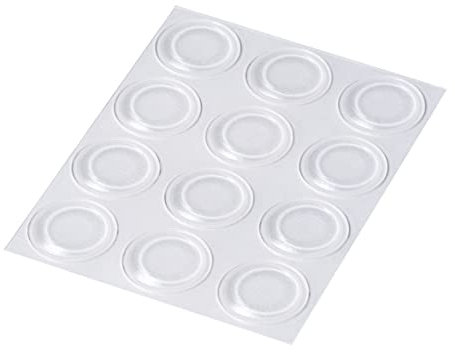 Happy Bananas Clear Self Adhesive Flat Bumper Pads, Rubber Feet for Glass Cutting Boards, Table Tops, Crafts - 19mm x 1.9mm (12)