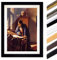 Bild mit Rahmen - Jan Vermeer Der Geograph 40x60 cm ca. A2 - Gerahmter Kunstdruck inkl. Galerie Passepartout Alte Meister - Rahmen schwarz