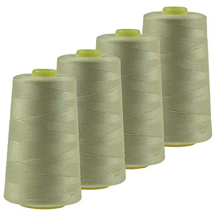 4 x 4572m Qualitäts Overlock-Garn Overlock-Nähgarn Oeko-Tex Farben 661 bis 700, Farbe:A681 zartes graugrün