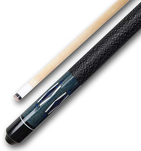 Personalisiertes Geschenk Pool Billardqueue mit Schraubleder mit Ihrem Wunschnamen als Gravur, Perfekter Einsteigerqueue, Queuelänge ca. 145 cm, 2-TLG. Exklusive Geschenkidee (TC-3 Blau mit Gravur)