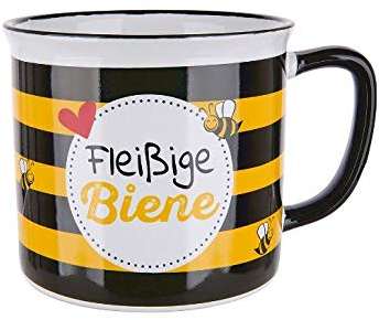 Rostalgie Keramik Kaffeetasse -Fleißige Biene- Becher Geschenk Insekten Honigbiene