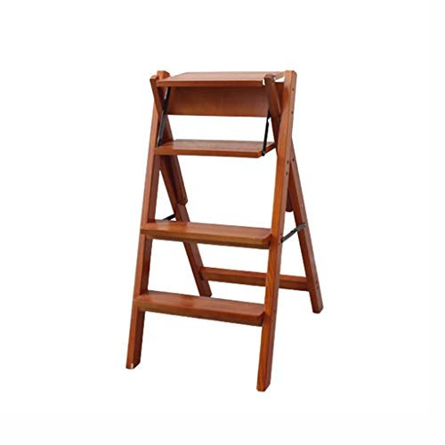 ZXQZ - Scalette a gradini in legno, sgabello pieghevole portatile, scala pieghevole in legno, utilizzabile in biblioteca, balcone, scala telescopica (colore: Style2)