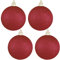 Christmas By Krebs Rote Glitzer-Ornamente, Weihnachtskugeln, Christbaumkugeln, 100 mm, kommerzielle Qualität, für Innen- und Außenbereich, bruchsicherer Kunststoff, wasserabweisend, 4 Stück
