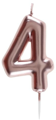 Santex 7305-4 Candle 9 cm Rose Gold, Number 4