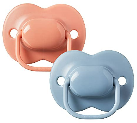 Tommee Tippee Cherry Latex Schnuller, 6-18 Monate, 2er Pack, Schnuller mit 100% Naturlatexbeutel