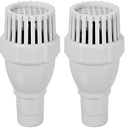 sourcing map Foot Valve, G3/4 Thread Filter Strainer Check Valve for Home Garden Water Well Pump Pool, PVC, White Pack of 2