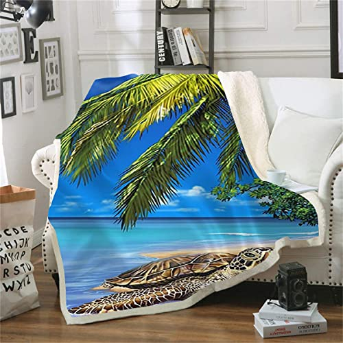 lixiaochao Bedruckte Fleecedecke Turtle Überwurfdecke für Couch Eine Decke für Erwachsene und Kinder (150x200cm) 3D-Druckdecke