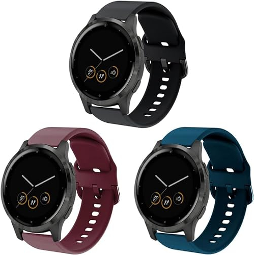 YASPARK Vivoactive 4S/Vivomove 3S/Venu 2S Armband, 18mm Weiches Wasserdichtes Silikon Sport Ersatzarmband für Fossil Damen Q Venture HR Gen 4/Gen 3/Withings Steel HR 36mm