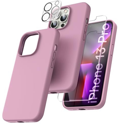 TOCOL für iPhone 13 Pro Hülle Silikon, Stoßfest Anti-Rutsch Anti-Fingerabdruck Kratzfest Handyhülle für iPhone 13 Pro Case, Flieder Lila