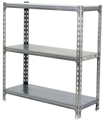 Simon Rack Metallregal 1000x800x400 mm - Simonclick | 3 Höhen, Metallablage, Biegepunkt 180 kg, Korrosionsschutzlackierung, Klicksystem-Montage, Verzinkt