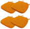 Aselbia 4er Set Stuhlkissen 43x40x5cm mit Bändern,Waschbare Sitzkissen rutschfest,Stuhlauflage Stuhlpolster Sitzkissen,Abnembar Bezug Mit Reißverschluss,Ideal für Zuhause Büro Küche Esszimmer,Orange