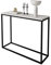 lukmebel Moderner Universal-Konsolentisch für Flur Wohnzimmer Schlafzimmer Industriestil Design laminierte Platte Platte Plus Stahlrahmen Schutzkante 30x100x80cm Schwarz/Levanto-Marmor