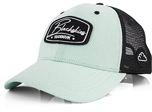 Blackskies® Race Baseball Cap | Herren Damen Premium Trucker Cap | Snapback Schirm Mütze Kappe Basecap Mintgrün-Schwarz