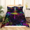 Hippie Pilz Bettwäsche 200x200 Böhmische Libelle Bettwäsche Set Mond und Sterne Bettbezug Regenbogen Krawatte Farbe Bettbezug Geometrischer Tribal Bettwäsche SetSchwarz Schlafzimmer Dekor
