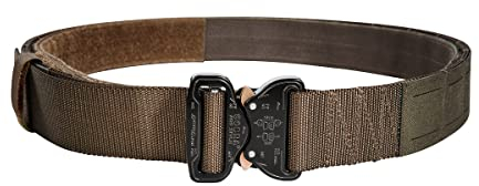 Tasmanian Tiger TT Modular Belt Set Flacher 43mm Cobra Koppel Ausrüstungs- und Dienst-Gürtel mit Laser Cut Molle inkl. Innengürtel (S, Coyote Brown)