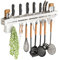 Soporte Para Cuchillos De Cocina De 15,7 Pulgadas, Soporte Para Cuchillos De Acero Inoxidable Para Pared, Soporte Para Cuchillos De Pared Con Ganchos, Colgador De Utensilios De Cocina Multifunción Mon