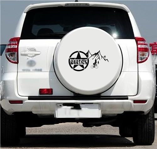 DualColorStampe Aufkleber kompatibel mit Toyota Rav4 Rav-4 Auto Reserverad Abdeckung Aufkleber Auto Dekoration Aufkleber Zubehör Bikers COD.0349 (matt)