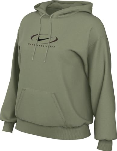 Nike Damen Top W NSW FLC Os Po HDY Swsh, Oil Green, FN7698-386, L