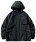 Jacke Herren Casual Mit Kapuze Einfarbig Winterjacke Herren Mehrere Taschen Klassisch All-Match Arbeitsjacke Herren Draussen Bergsteigen Camping Punching Jacket Herren A-Black XXL