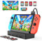 RREAKA 7 in 1 Switch Dock for Nintendo Switch OLED TV Adapter Switch Docking Station with HDMI 4 Game Card Slot USB 3.0 Port Type C Charging USB C Connectors Switch Base Portable USB C Hub Stand
