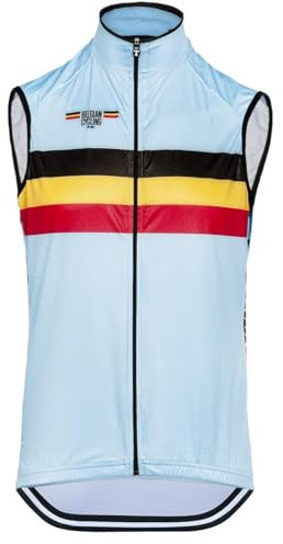 SGCIKER 2022 National Pro Team Belgium windbreaker Gilet coupe-vent vêtements pour homme,vtt windstopper cyclisme vest (6XL)