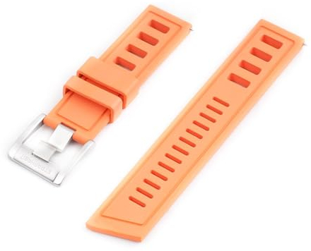 StrapHabit Quick Release Pro Diver Gummi-Uhrenarmband FKM, 20 mm, 22 mm, Orange, 22 mm