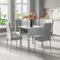 JEFFORDOUTLET Dining Table and Chairs, Drop Leaf Kitchen Table With PU Leather High Back Chair