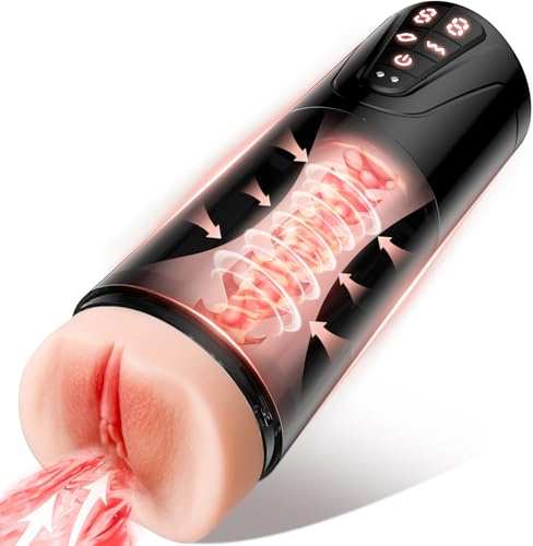 Elektrischer Masturbator Cup 10 Vibration mit 10 Saugmodi,Sex Spielzeug für die Männer solo Sex Toys Masturbieren für Männer Taschenmuschi Penis Masturbatoren mit 3D Vagina Realistischer Pussy