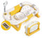 Leogreen Baby Badewanne mit Badematte, Babywanne Faltbare Babybadewanne mit Tragbarem Digitalem Reisethermometer und Tabletts, Unverzichtbar für Kleinkinder 0-36 Monate Neugeborene