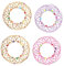 OFFSCH 4 Stück Mandala Blumenkorb Blumenringe Spielzeug Tür Vielzahl Drahtkugelspielzeug Mandala Armband Zappelt Fidget Slug Spielzeug Varieté-kugel-spielzeug 3d-ring Strahl Violett Eisen