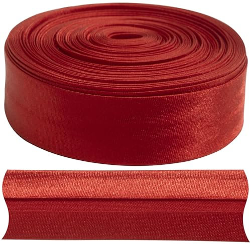 AERZETIX - C77333 - Gefaltetes schrägband 9 Meter x 18mm - aus Polyester - Farbe rot