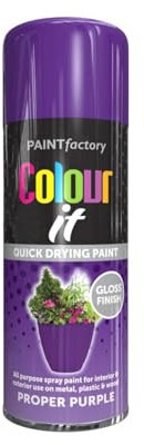 SDMAX Purple Gloss Aerosol Spray Paint, Durable And Gloss Finish, Non-Cracking, Quick-Drying, Easy To Use, Lightweight And Portable, Interior & Exterior Use, 250ml (1PCS)