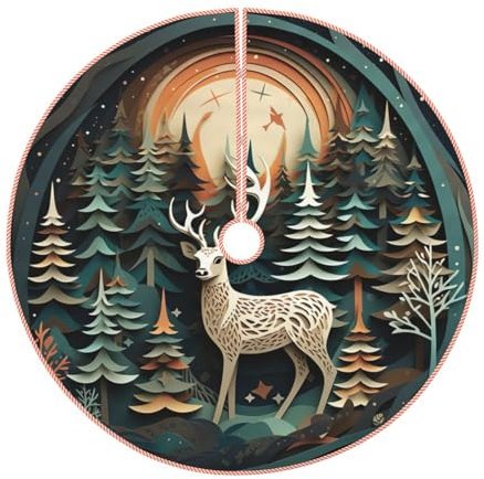 Base per albero di Natale, motivo: cervo di Natale, 121 cm