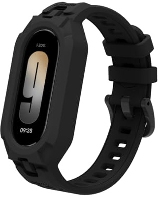 ToVioc Silikon Armband für Xiaomi Smart Band 10/9/8/7/6/5 | Uhrarmband Wasserdicht Atmungsaktiv Sport Ersatzarmband für Xiaomi Mi Band 10/9/8/7/6/5 - Schwarz