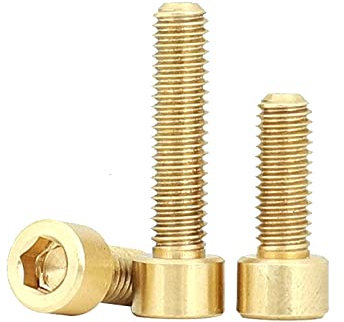 NHJSDLLMNZ Muttern selbstsichernde Sechskantmuttern 20 Stück M3-M8 Messing-Sechskantschrauben mit Innensechskant, for Maschinen, Möbel, Automobilanwendungen(M3*5)